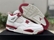 Authentic A Ma Maniere x Air Jordan 4 “Fossil Stone” White/Red