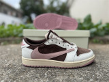 Authentic Travis Scott x Air Jordan 1 Low Brown/Pink