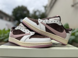 Authentic Travis Scott x Air Jordan 1 Low Brown/Pink