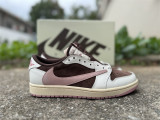 Authentic Travis Scott x Air Jordan 1 Low Brown/Pink
