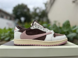 Authentic Travis Scott x Air Jordan 1 Low Brown/Pink
