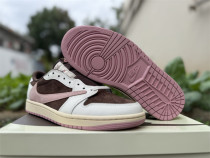 Authentic Travis Scott x Air Jordan 1 Low Brown/Pink