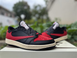 Authentic Travis Scott x Air Jordan 1 Low Black/Red