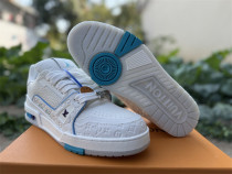 Authentic LV Trainer Sneaker Low Sea Blue
