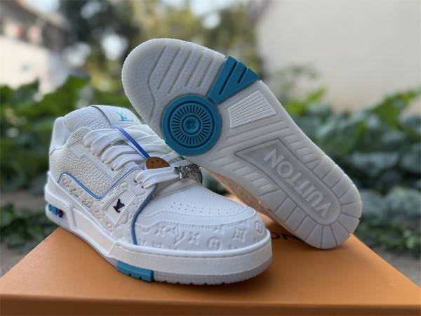 Authentic LV Trainer Sneaker Low Sea Blue