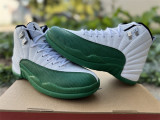 Authentic Air Jordan 12 Bucks White/Green