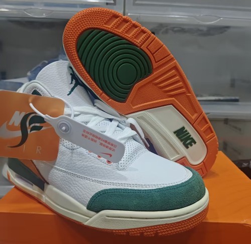 Authentic SoleFly x Air Jordan 3  Miami Hurricanes