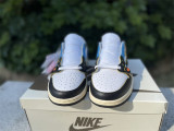 Authentic Travis Scott x OFF-WHITE x Air Jordan 1 Black/White/Blue