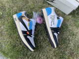 Authentic Travis Scott x OFF-WHITE x Air Jordan 1 Black/White/Blue