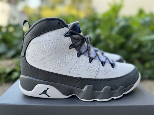 Authentic Air Jordan 9 “Flint Grey” White/French Blue-Flint Grey