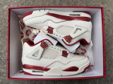 Authentic Air Jordan 4 Retro Valentine's Day White/Red