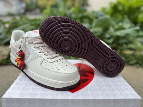 Authentic  Nike Air Force 1 '07  Valentine’s Day  White Pink