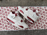 Authentic Air Jordan 4 Retro Valentine's Day White/Red