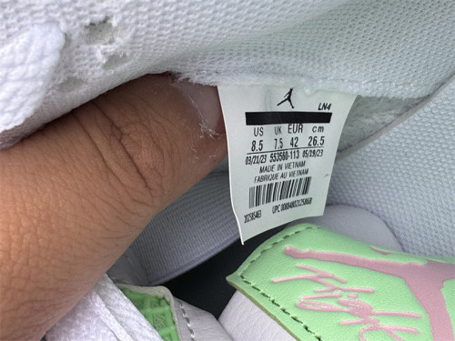 Authentic Air Jordan 4 Retro White/Blue/Green