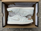 Authentic  Air Jordan 1 Retro Low OG White/Blue