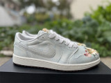 Authentic  Air Jordan 1 Retro Low OG White/Blue