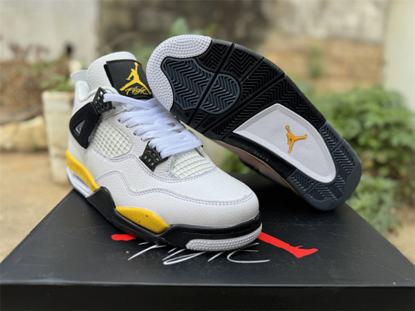 Authentic Air Jordan 4 Retro White/Yellow