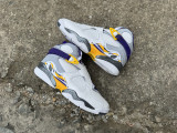Authentic Air Jordan 8 Retro White/Purple/Yellow