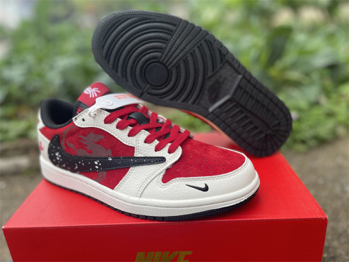 Authentic Air Jordan 1 Retro Low White/Red