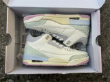 Authentic Air Jordan 3 Retro  Sail and Jade Aura