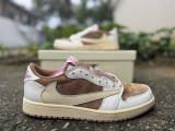 Authentic Travis Scott x Air Jordan 1 Low Brown/Pink