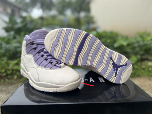 Authentic Air Jordan 10  Hydrangeas  White/Purple