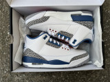 Authentic Air Jordan 3 retro  White and True Blue