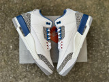 Authentic Air Jordan 3 retro  White and True Blue