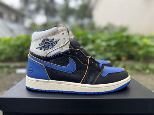 Authentic Union x Fragment Design Air Jordan 1 High OG Black/White/Blue