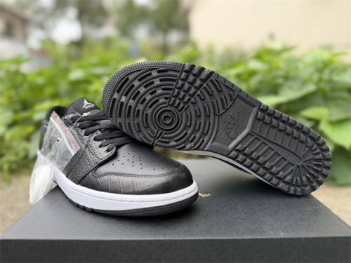 Authentic Air Jordan 1 Low OG Golf  Black Croc  Black