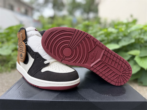 Authentic Air Jordan 1 mid se  olive toe