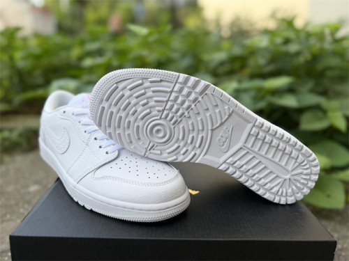 Authentic Air Jordan 1 Low Golf  Triple White