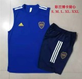 21/22 Boca Juniors Blue Tank Top and shorts suit 1:1 Quality Soccer Jersey