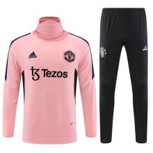 22/23 Manchester United Training Pink High-collar 1:1 Quality Training Jersey