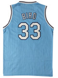 NCAA Bird #33 University blue top grade Mesh Jersey 1:1 Quality