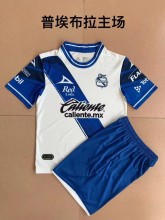 22/23 Club Puebla Home White Kids Soccer Jersey