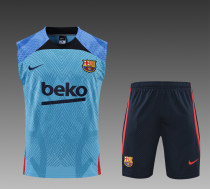 22/23 Barcelona Vest Training Suit Kit Blue 1:1 Quality Training Jersey