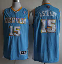 NBA Nuggets (mesh print) 15 Anthony light blue 1:1 Quality