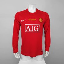 2007-2008 Manchester United Home Long sleeve 1:1 Quality Retro Soccer Jersey