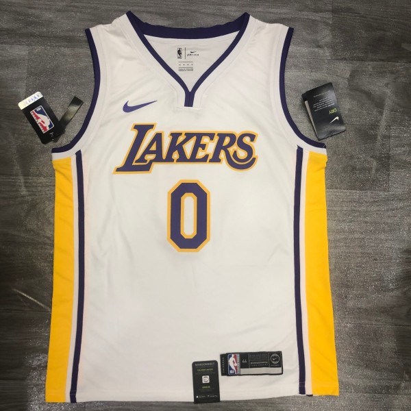 NBA Laker retro white V-collar No.0 Nick Young with chip 1:1 Quality