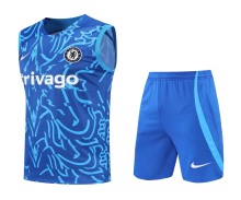 22/23 Chelsea Vest Training Suit Kit Blue Camo 1:1 Quality Training Jersey