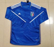 2023 Italy Home Blue Long Sleeve Fans 1:1 Quality Soccer Jersey