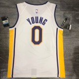 NBA Laker retro white V-collar No.0 Nick Young with chip 1:1 Quality