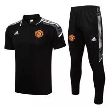 21/22 Manchester United Black Polo Tracksuit 1:1 Quality Soccer Jersey