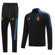 21/22 Real Madrid Black black webbing Jacket Tracksuit 1:1 Quality Soccer Jersey