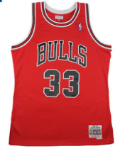 NBA Mitchell & Ness bull 33 red 1:1 Quality