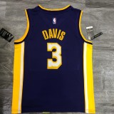 NBA Lakers Vintage purple V-neck 3 Davis with chip 1:1 Quality