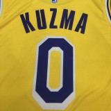 NBA Laker crew retro yellow No.0 Kuzma with chip 1:1 Quality