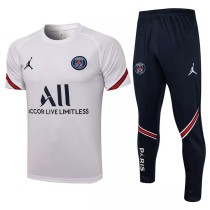 21/22 PSG Paris Jordan White Short-sleeved Trouser Suit 1:1 Quality Soccer Jersey