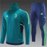 22/23 Juventus Training Suit Green High-collar 1:1 Quality Training Jersey